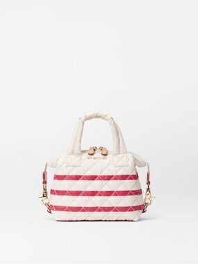 BRAND NEW MZ Wallace Sandshell/Apple Stripe Quilted Crossbody Bag